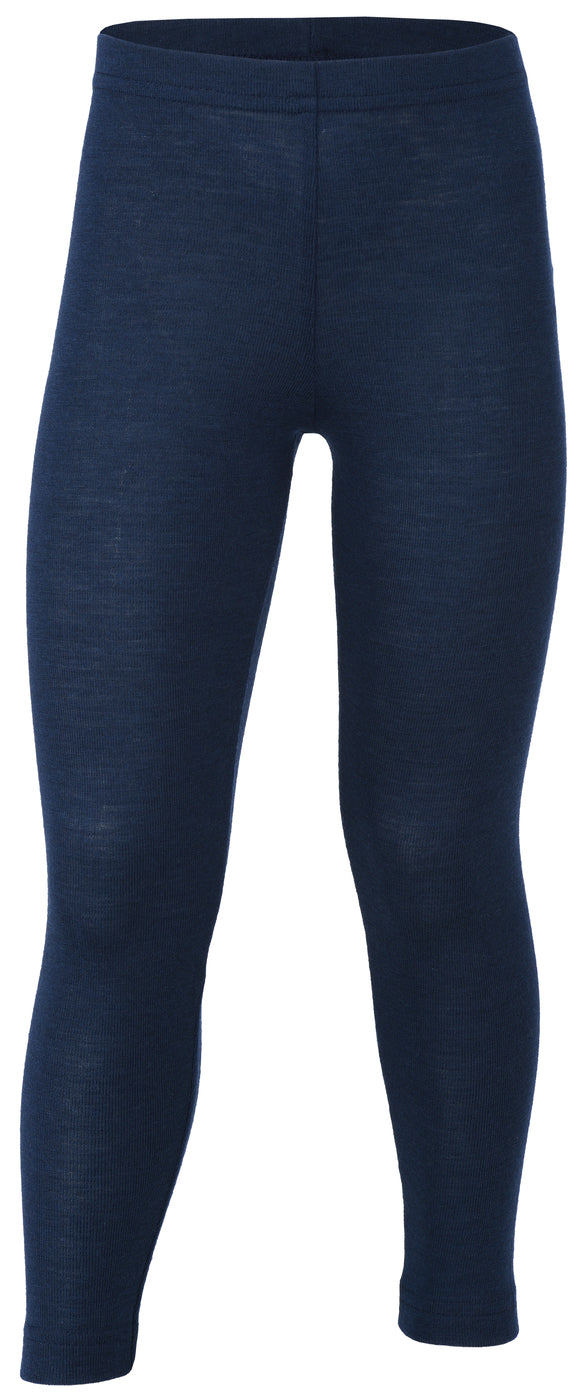 Leggings in lana e seta per bimbi grandi - blu navy